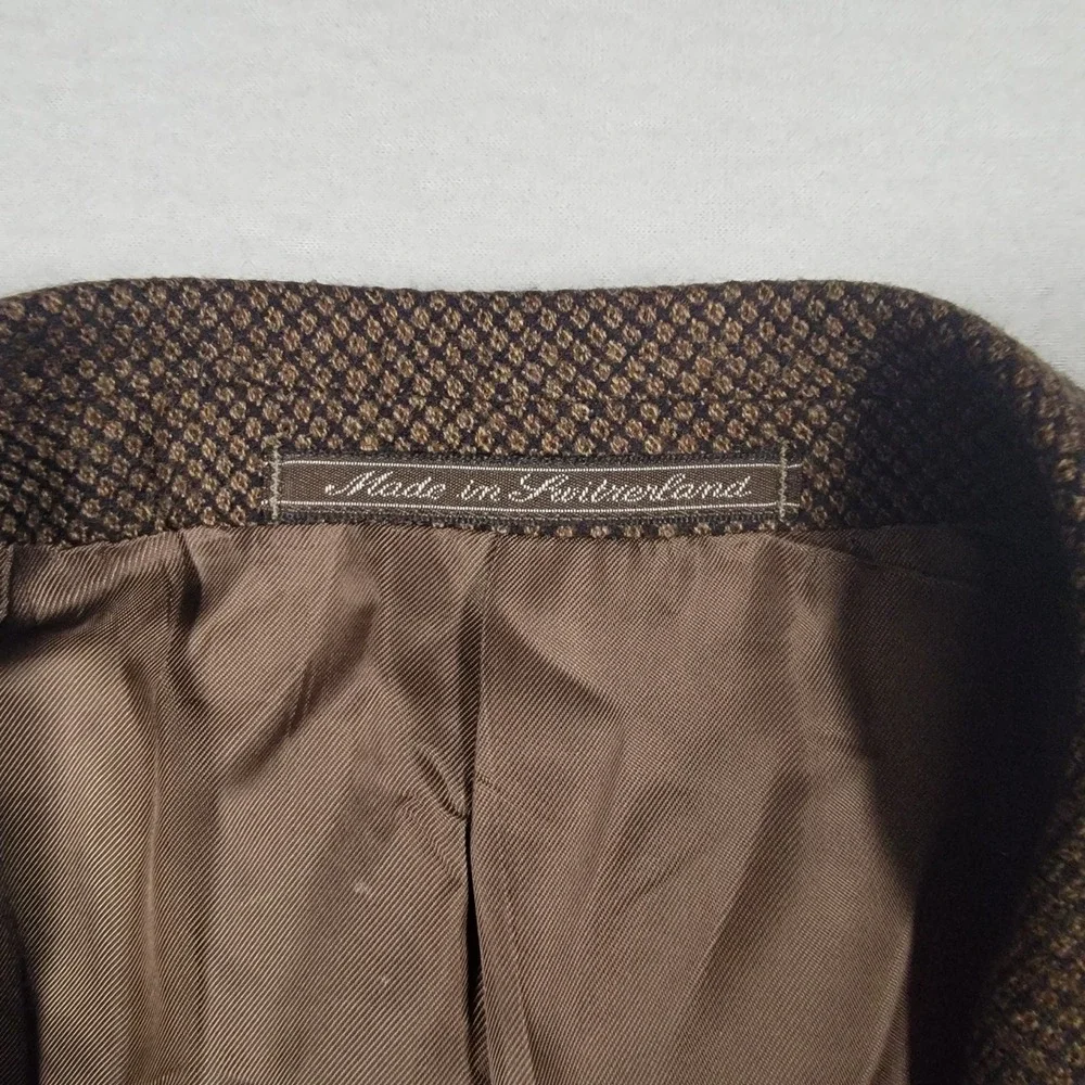 Ermenegildo Zegna 15 Milmil 15 Sport Coat Mens Brown Weave Wool Blazer Swiss